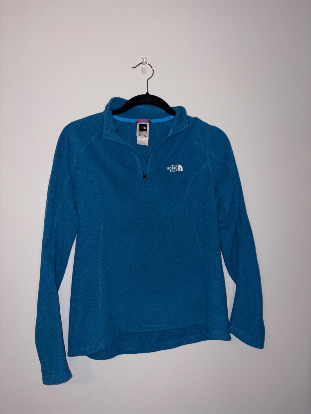 The North Face Teal Blue Quarter-Zip Fleece Pullover - Small